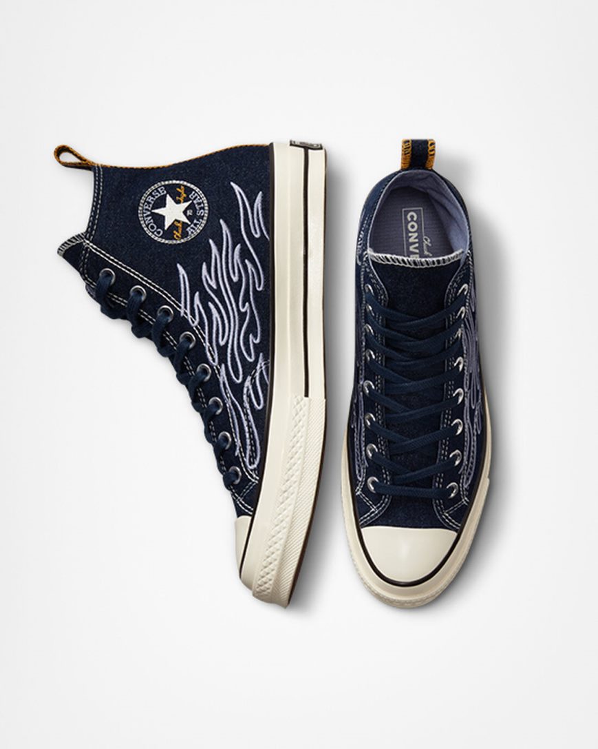 Pánské Boty Vysoké Converse Chuck 70 Workwear Denim Indigo | CZ CPGU59